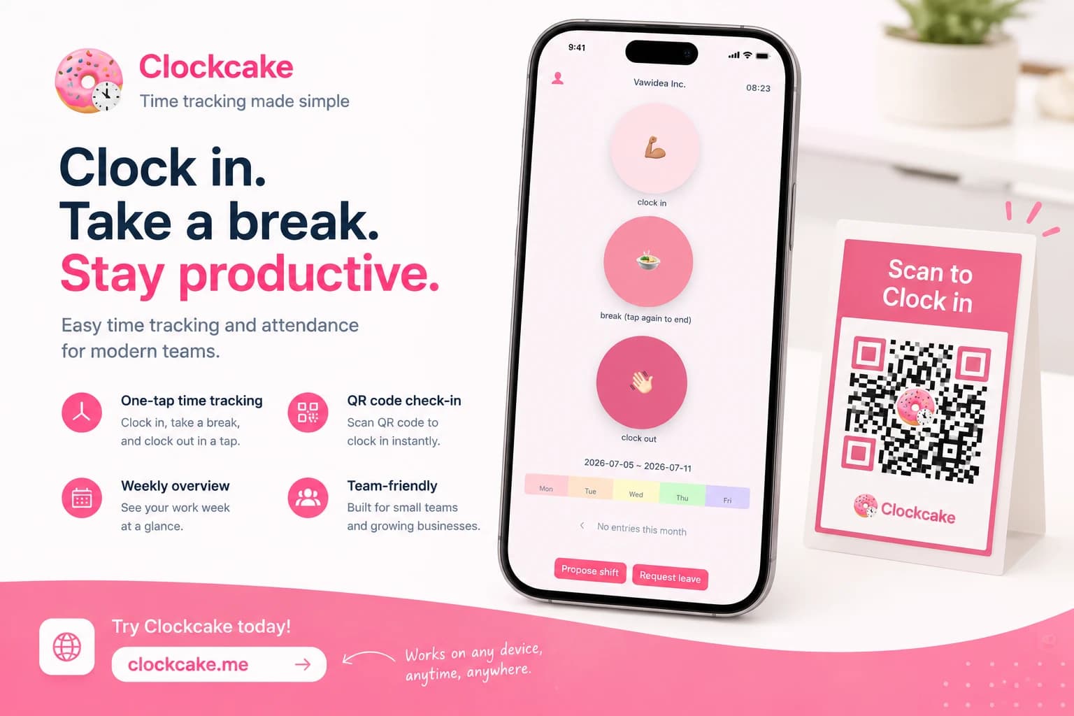 Clockcake — Time tracking that just works